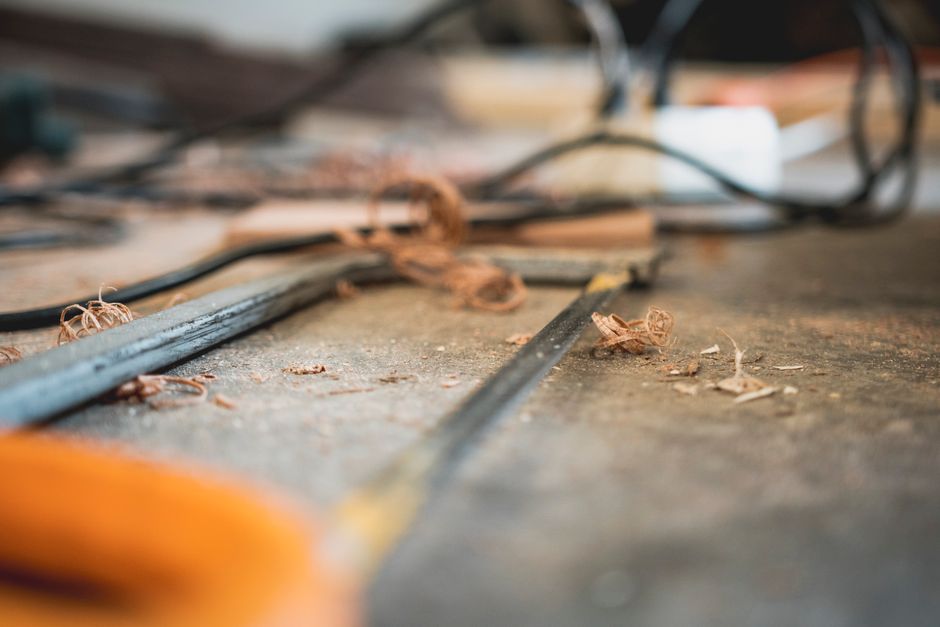 Cabinet maker workshop showing craftsmanship